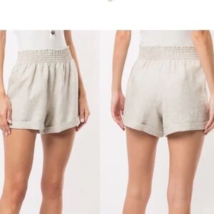 Reformation Nashville High Waisted Linen Short Oatmeal S Boho Minimalist Summer